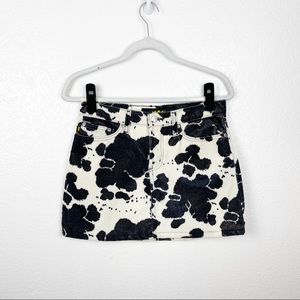 Todd Oldham Jeans Iconic Vintage Cow Print Mini Skirt Size 5/Small